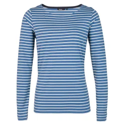 Women'S Shoreline Long Sleeve Top Zephyr Blue/French Blue Stripe