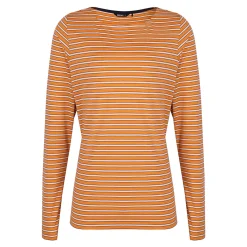 Women'S Shoreline Long Sleeve Top Sunset Orange/Ecru Stripe