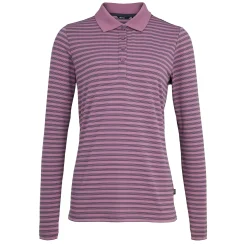 Women'S Shoreline Long Sleeve Polo Haze Purple/Navy Stripe