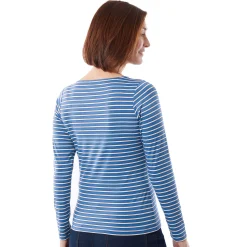 Women'S Shoreline Long Sleeve Top Zephyr Blue/French Blue Stripe