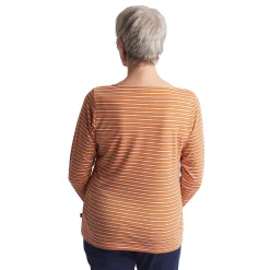 Women'S Shoreline Long Sleeve Top Sunset Orange/Ecru Stripe