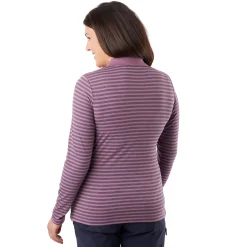 Women'S Shoreline Long Sleeve Polo Haze Purple/Navy Stripe