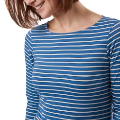 Women'S Shoreline Long Sleeve Top Zephyr Blue/French Blue Stripe