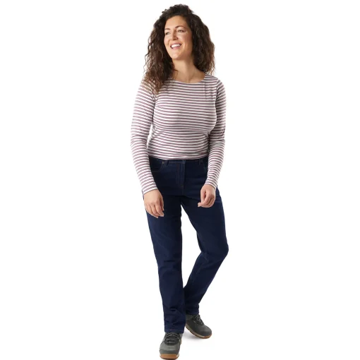 Women'S Shoreline Long Sleeve Top Ecru/Haze Purple Stripe