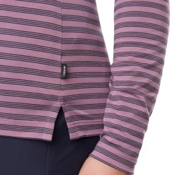 Women'S Shoreline Long Sleeve Polo Haze Purple/Navy Stripe