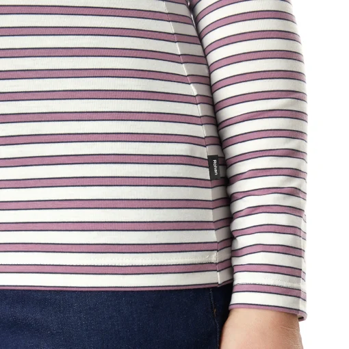 Women'S Shoreline Long Sleeve Top Ecru/Haze Purple Stripe