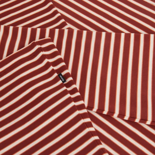 Women'S Shoreline Long Sleeve Top Auburn Red/Ecru Stripe