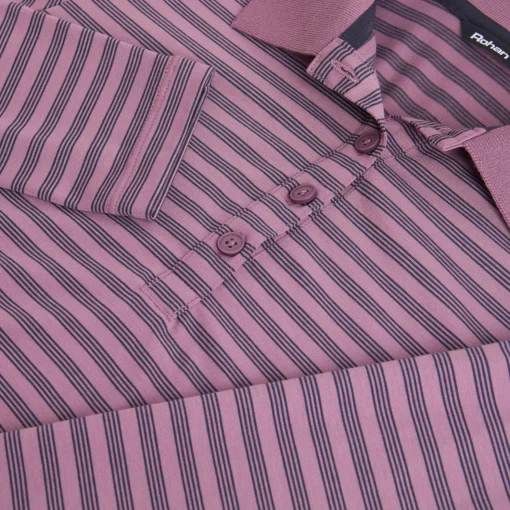 Women'S Shoreline Long Sleeve Polo Haze Purple/Navy Stripe