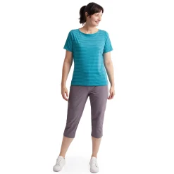 Women'S Shoreline Short Sleeve Top Cove Blue/Ecru Stripe