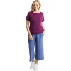 Women'S Shoreline Short Sleeve Top Plum Purple/Pink Stripe