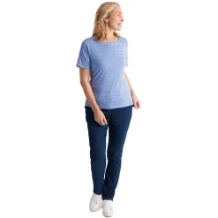 Women'S Shoreline Short Sleeve Top Orchid Lilac/Navy Stripe