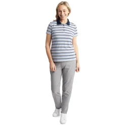Women'S Shoreline Short Sleeve Polo Orchid Lilac/Grey Stripe