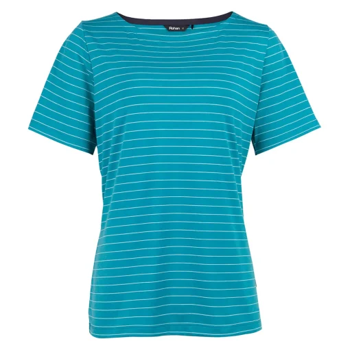 Women'S Shoreline Short Sleeve Top Cove Blue/Ecru Stripe