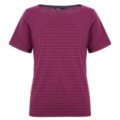 Women'S Shoreline Short Sleeve Top Plum Purple/Pink Stripe