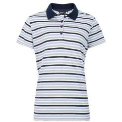 Women'S Shoreline Short Sleeve Polo Orchid Lilac/Grey Stripe