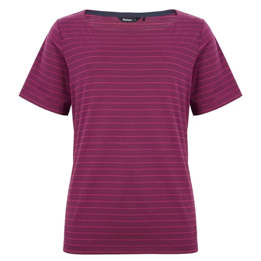 Women'S Shoreline Short Sleeve Top Plum Purple/Pink Stripe