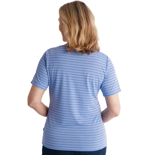 Women'S Shoreline Short Sleeve Top Orchid Lilac/Navy Stripe