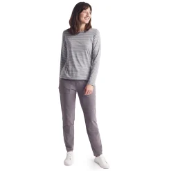 Women'S Stretch Bags Trousers Mauve Grey