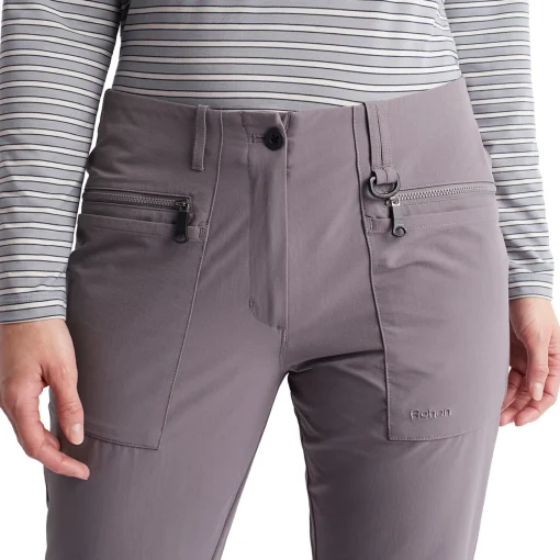 Women'S Stretch Bags Trousers Mauve Grey