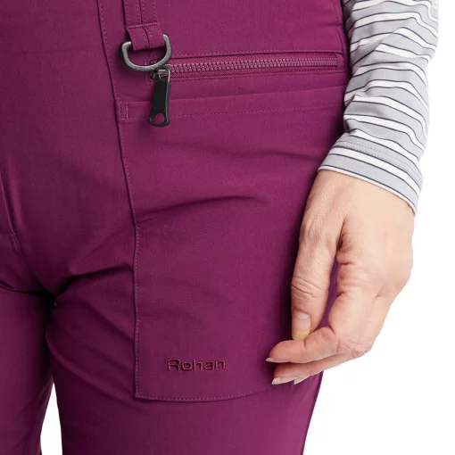 Women'S Stretch Bags Trousers Plum Purple